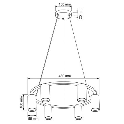 Brilagi - Lampadario a sospensione su cavo SELE 6xGU10/30W/230V bianco