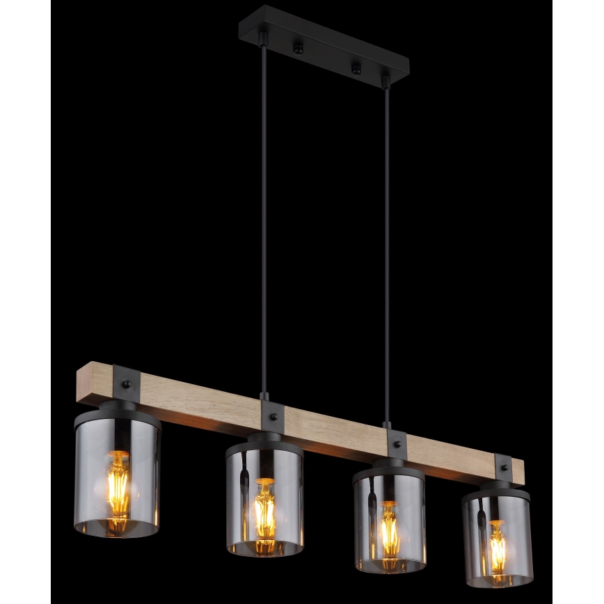 Brilagi - Lampadario a sospensione su cavo VISTA 4xE27/60W/230V rovere