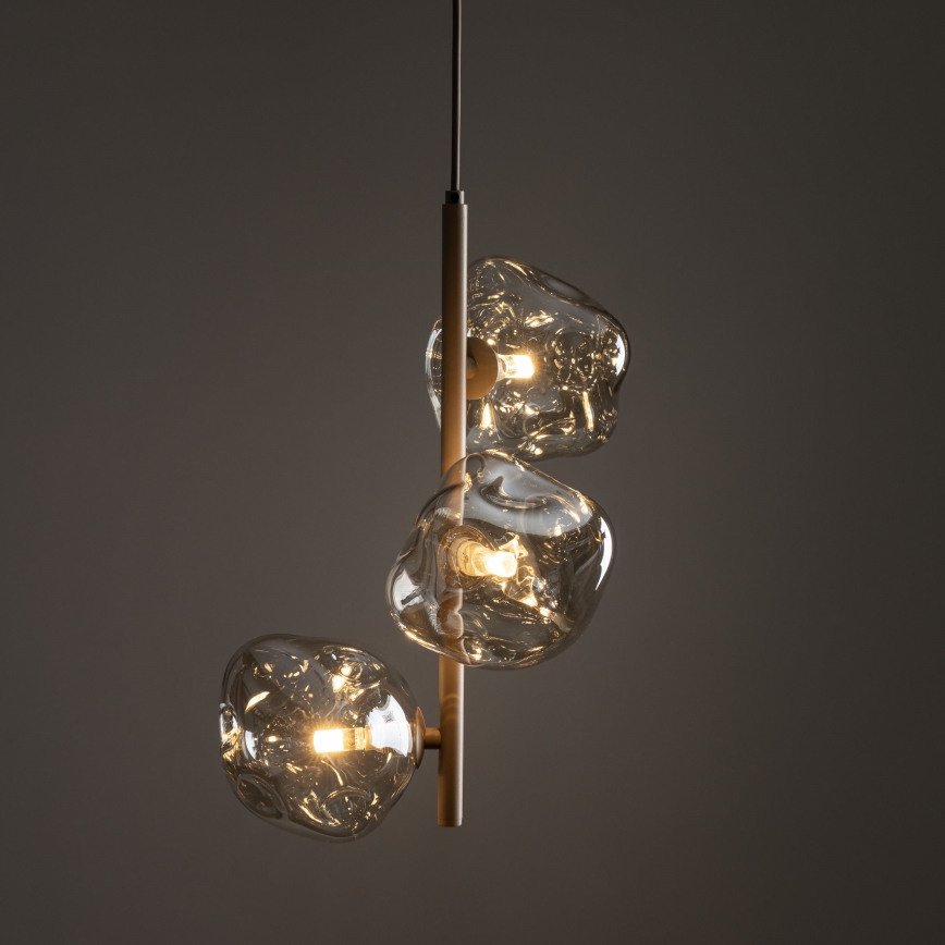 Brilagi - Lampadario a sospensione VULCANO 3xG9/8W/230V beige/beige fumé