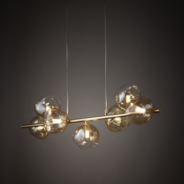 Brilagi - Lampadario a sospensione VULCANO su cavo 7xG9/8W/230V dorato/beige fumé