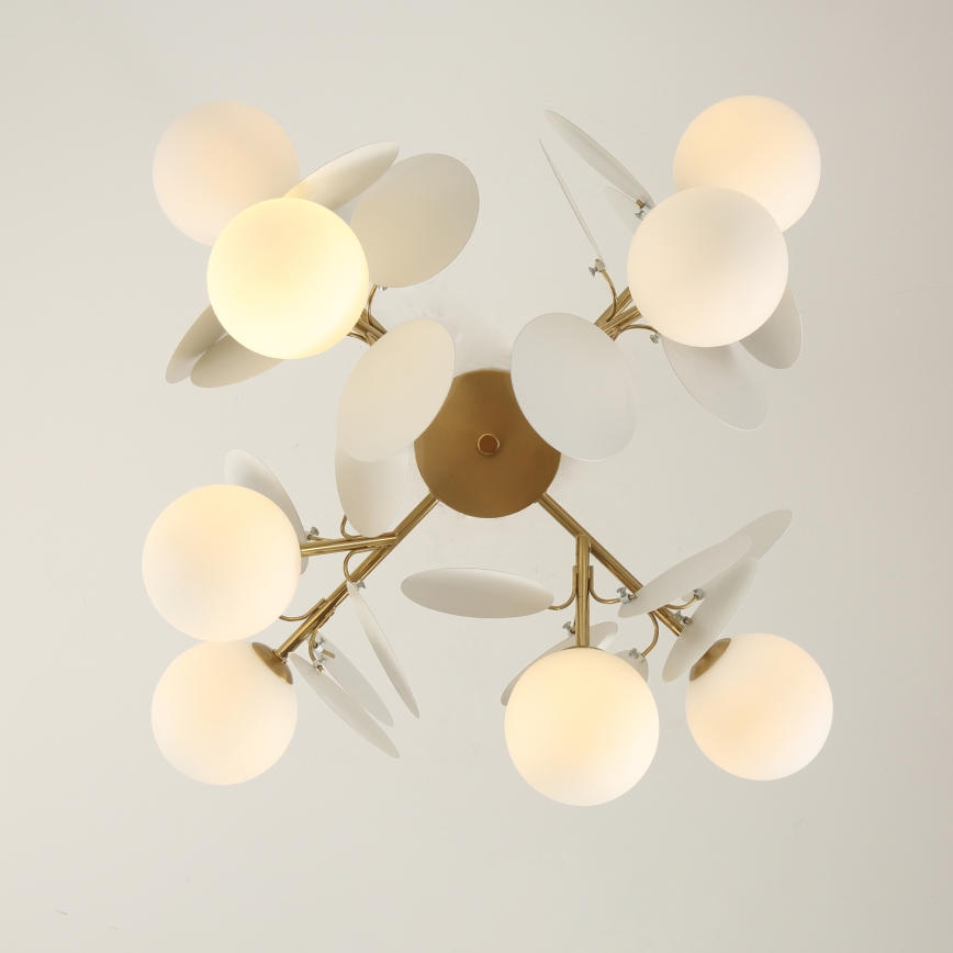 Brilagi - Lampadario a stelo BALMO 8xG9/9W/230V Ø 60 cm oro/bianco