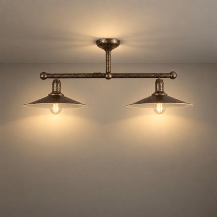 BRILAGI - Lampadario a stelo FORGE 2xE27/60W/230V rame/patina