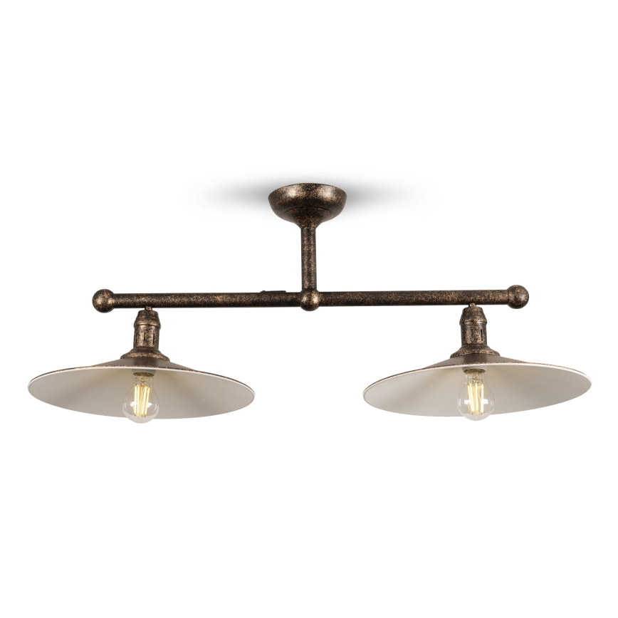 BRILAGI - Lampadario a stelo FORGE 2xE27/60W/230V rame/patina