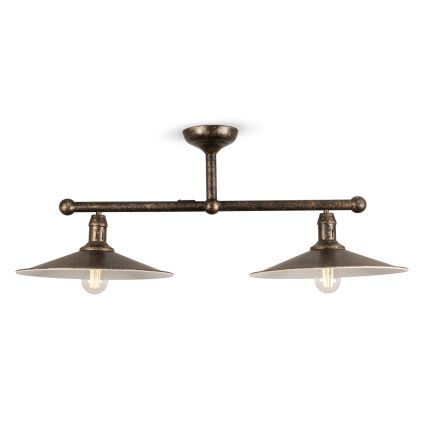 BRILAGI - Lampadario a stelo FORGE 2xE27/60W/230V rame/patina