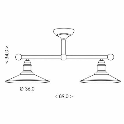 BRILAGI - Lampadario a stelo FORGE 2xE27/60W/230V rame/patina