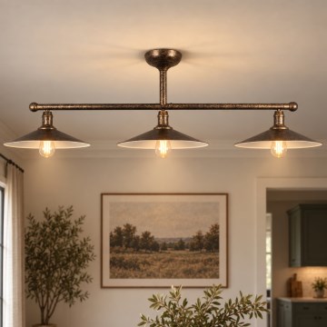 BRILAGI - Lampadario a stelo FORGE 3xE27/60W/230V rame/patina