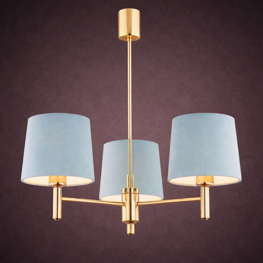 Brilagi - Lampadario a stelo MONTE 3xE27/15W/230V blu/oro