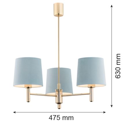 Brilagi - Lampadario a stelo MONTE 3xE27/15W/230V blu/oro