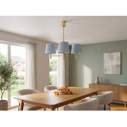 Brilagi - Lampadario a stelo MONTE 3xE27/60W/230V blu/oro