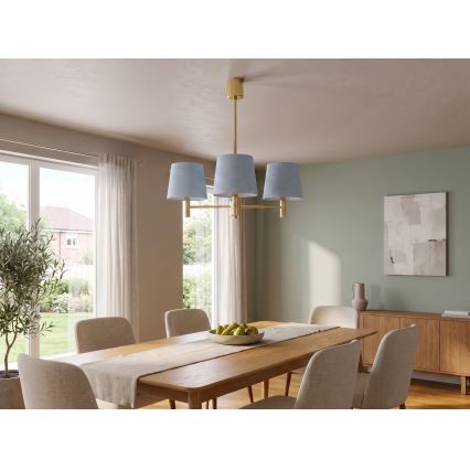 Brilagi - Lampadario a stelo MONTE 3xE27/60W/230V blu/oro