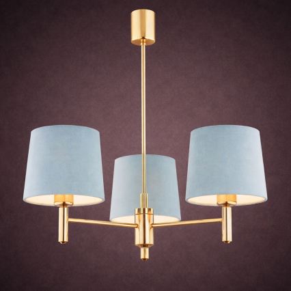 Brilagi - Lampadario a stelo MONTE 3xE27/60W/230V blu/oro