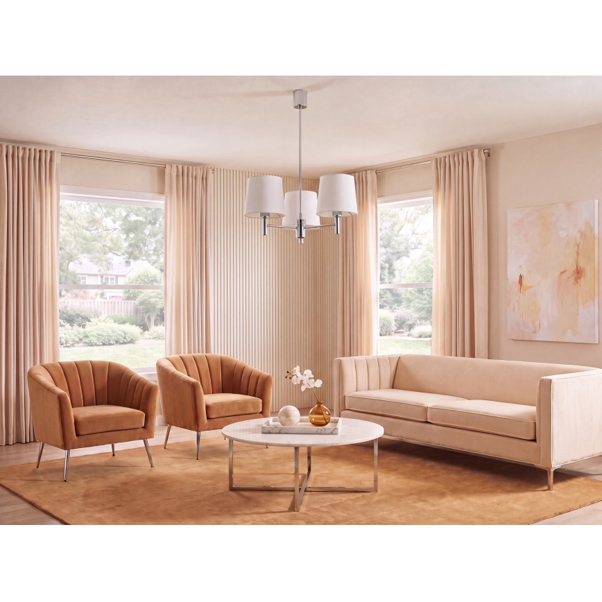 Brilagi - Lampadario a stelo MONTE 3xE27/60W/230V crema/cromo lucido