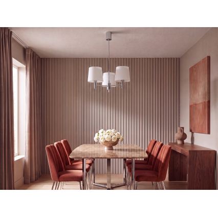 Brilagi - Lampadario a stelo MONTE 3xE27/60W/230V crema/cromo lucido