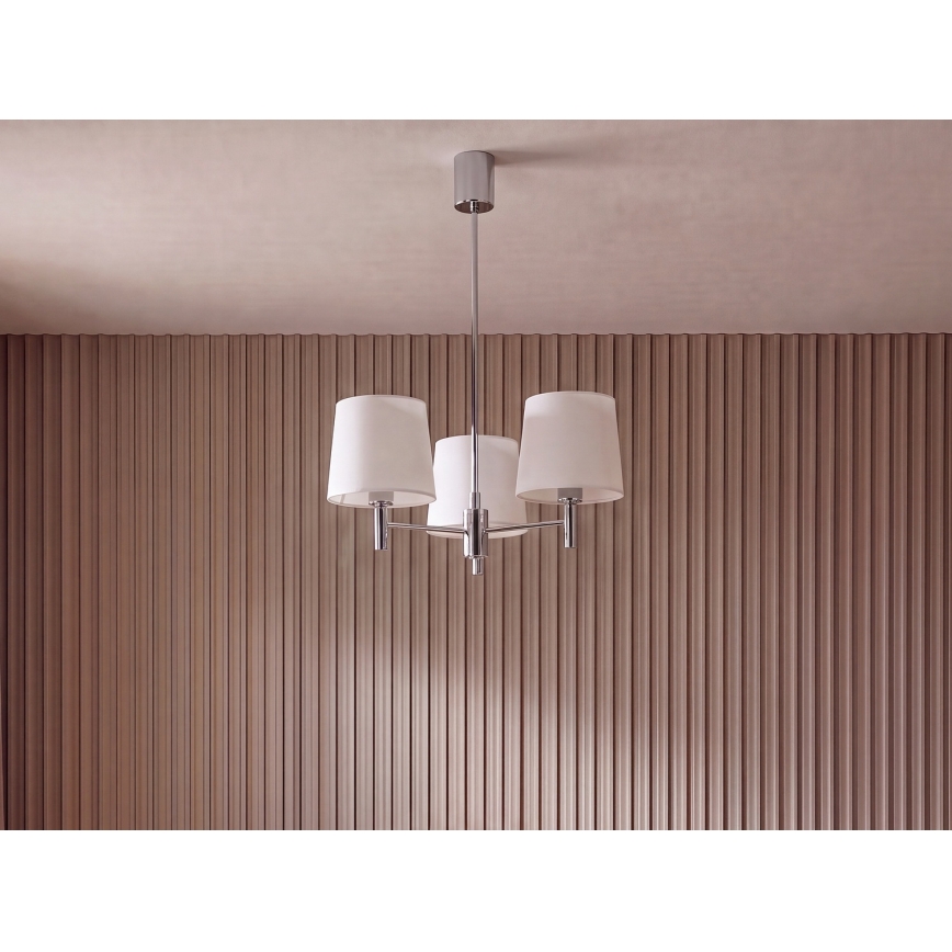 Brilagi - Lampadario a stelo MONTE 3xE27/60W/230V crema/cromo lucido
