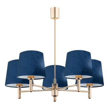 Brilagi - Lampadario a stelo MONTE 5xE27/15W/230V blu/oro