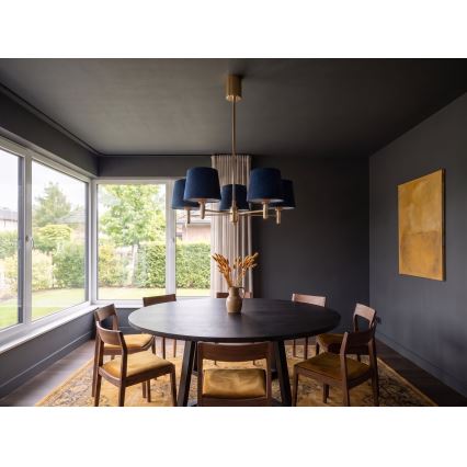 Brilagi - Lampadario a stelo MONTE 5xE27/60W/230V blu/oro