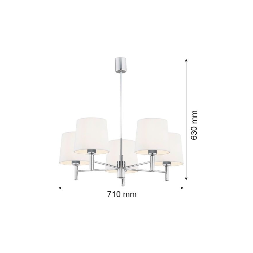 Brilagi - Lampadario a stelo MONTE 5xE27/60W/230V crema/cromo lucido