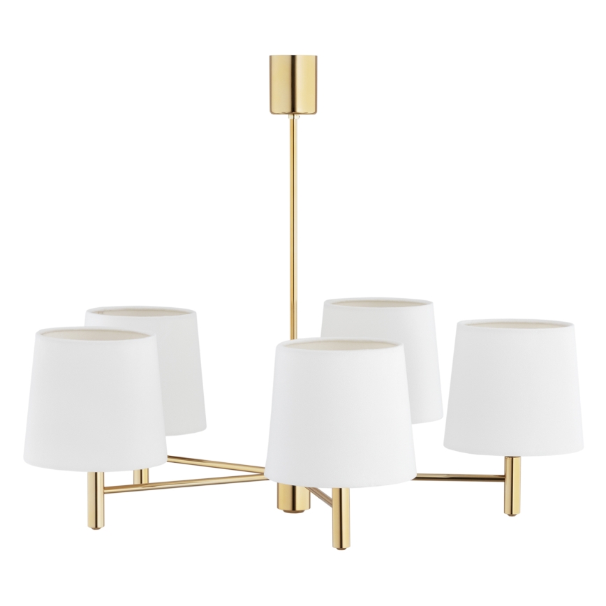 Brilagi - Lampadario a stelo MONTE 5xE27/60W/230V crema/oro