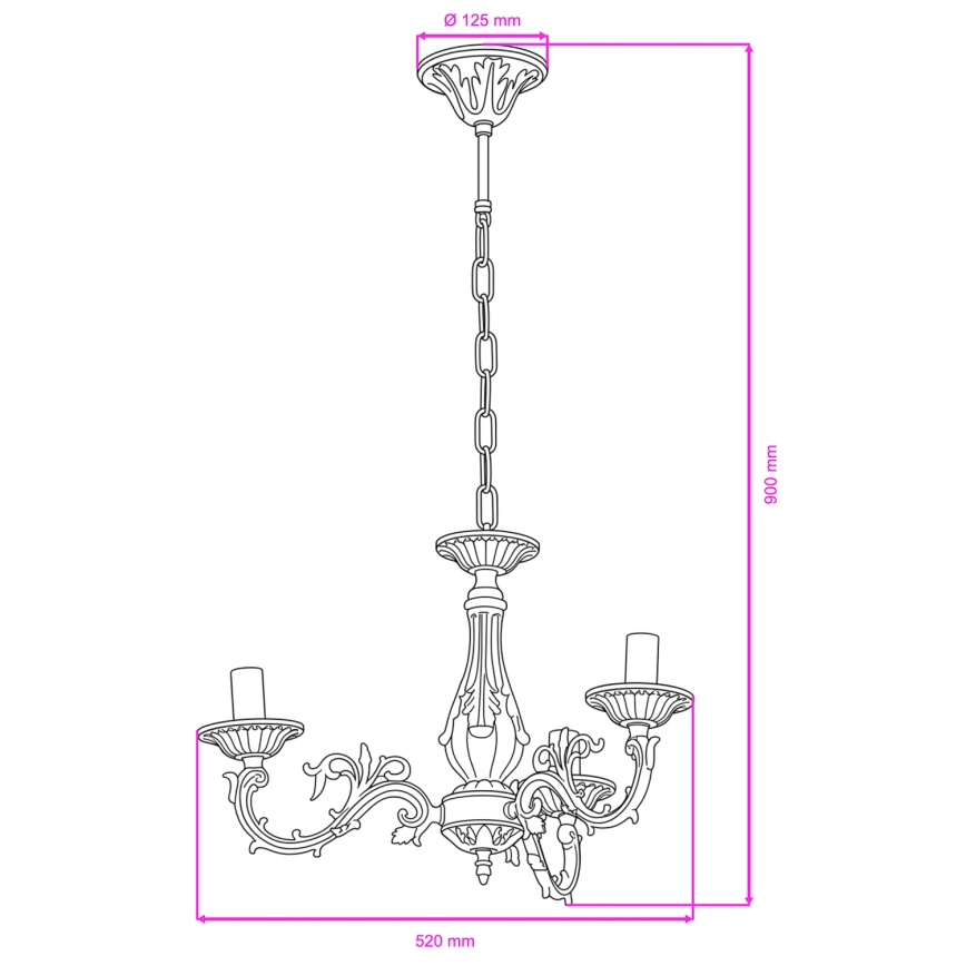 BRILAGI - Lampadario CLASSIC a catena 3xE14/10W/230V in ottone