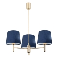 Brilagi - Lampadario con asta MONTE 3xE27/60W/230V blu/oro