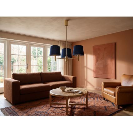 Brilagi - Lampadario con asta MONTE 3xE27/60W/230V blu/oro
