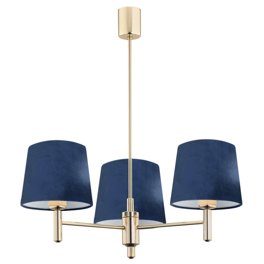 Brilagi - Lampadario con asta MONTE 3xE27/60W/230V blu/oro