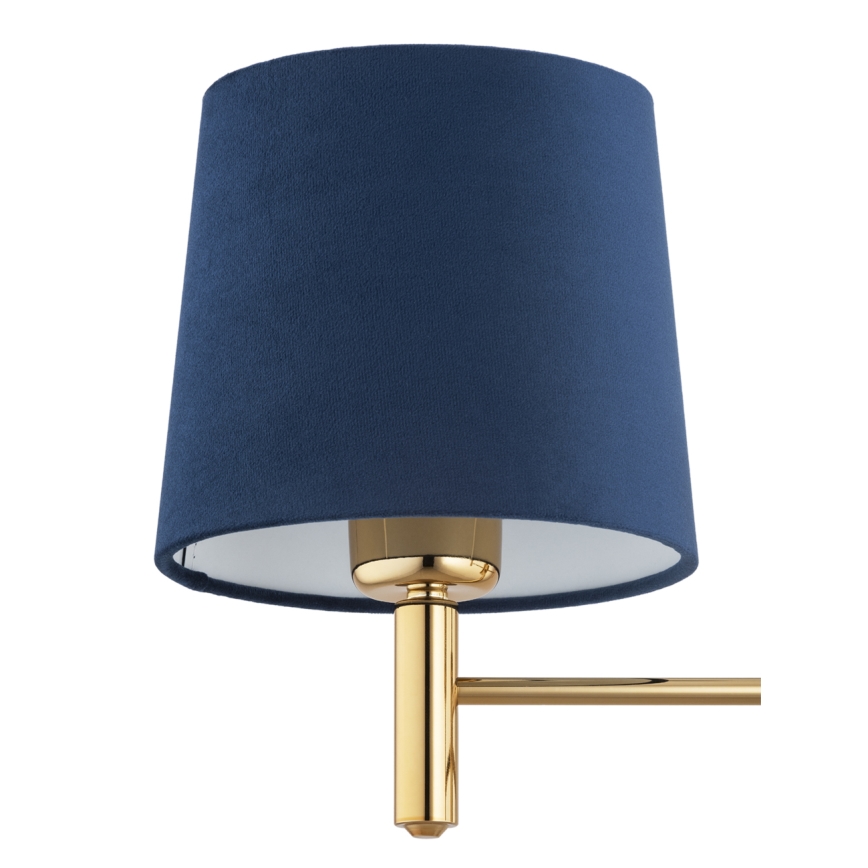 Brilagi - Lampadario con asta MONTE 3xE27/60W/230V blu/oro