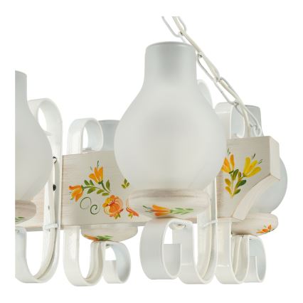 Brilagi - Lampadario con catena QUEEN 4xE14/40W/230V faggio/crema