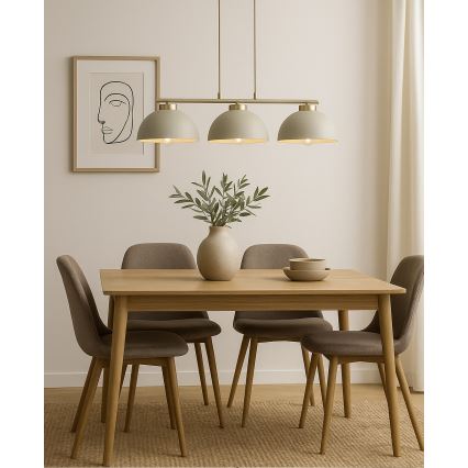 Brilagi - Lampadario con cavo MOON 3xE27/60W/230V beige/oro