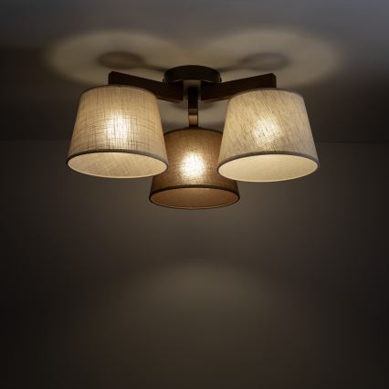 Brilagi - Lampadario da soffitto a montaggio superficiale LATTE 3xE27/15W/230V pino/mix