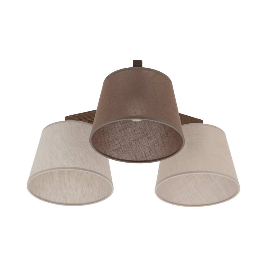 Brilagi - Lampadario da soffitto a montaggio superficiale LATTE 3xE27/15W/230V pino/mix