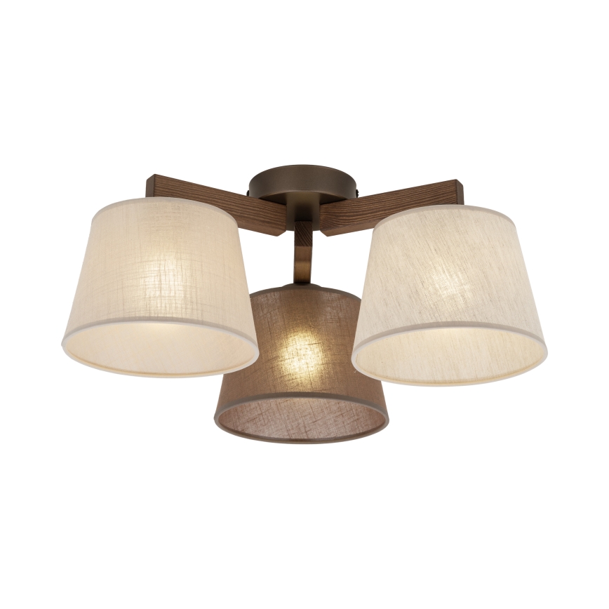 Brilagi - Lampadario da soffitto a montaggio superficiale LATTE 3xE27/60W/230V pino/mix