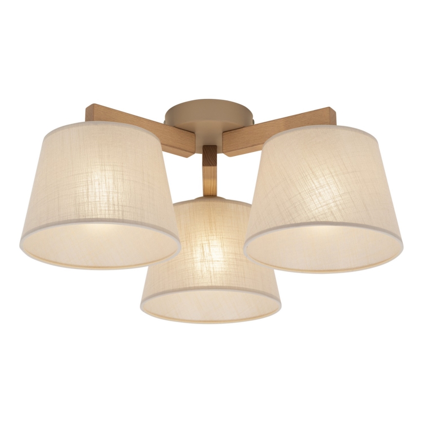 Brilagi - Lampadario da soffitto a montaggio superficiale LATTE SABIA 3xE27/15W/230V pino/beige