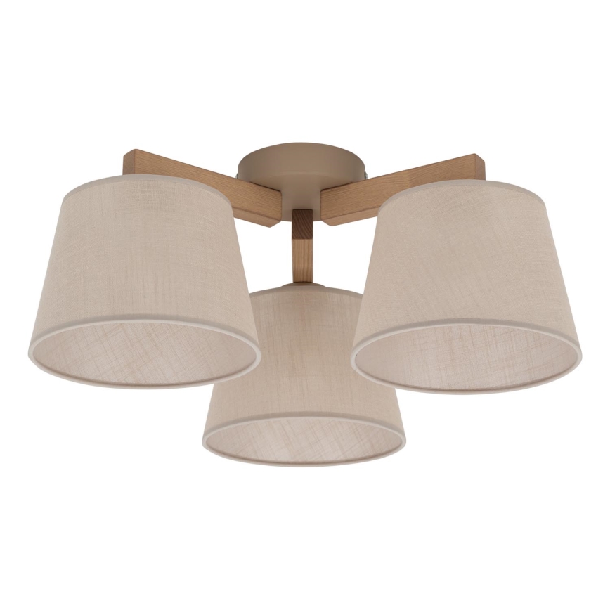 Brilagi - Lampadario da soffitto a montaggio superficiale LATTE SABIA 3xE27/60W/230V pino/beige