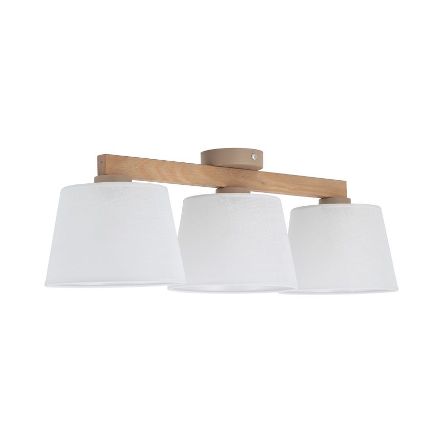 Brilagi - Lampadario da soffitto a montaggio superficiale LATTE SABIA 3xE27/60W/230V pino/bianco