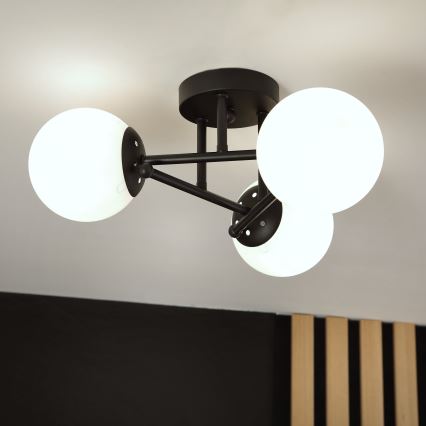 Brilagi - Lampadario da soffitto a montaggio superficiale MALIVA 3xE14/15W/230V nero/bianco
