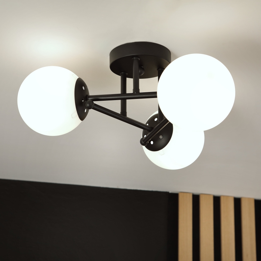 Brilagi - Lampadario da soffitto a montaggio superficiale MALIVA 3xE14/15W/230V nero/bianco
