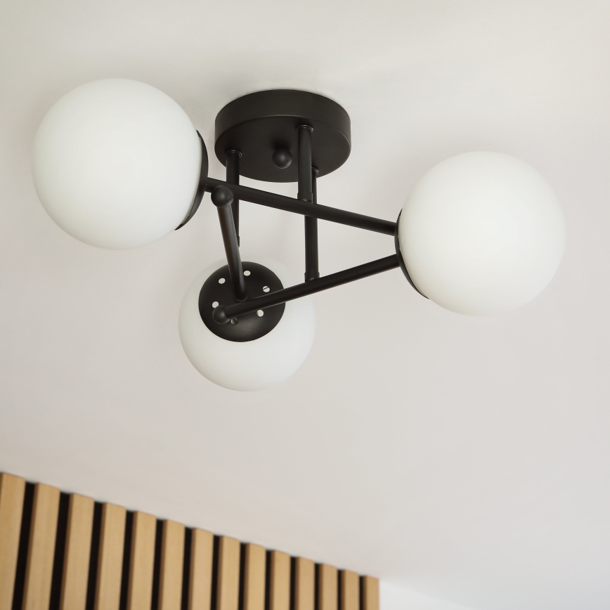 Brilagi - Lampadario da soffitto a montaggio superficiale MALIVA 3xE14/15W/230V nero/bianco