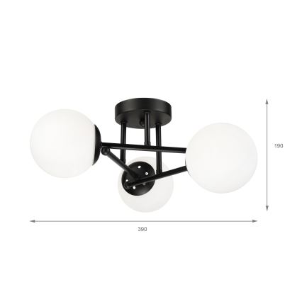 Brilagi - Lampadario da soffitto a montaggio superficiale MALIVA 3xE14/15W/230V nero/bianco