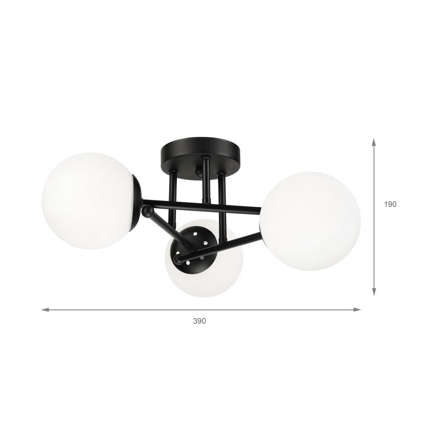 Brilagi - Lampadario da soffitto a montaggio superficiale MALIVA 3xE14/15W/230V nero/bianco