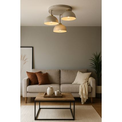 Brilagi - Lampadario da soffitto a plafone 3xE27/60W/230V beige/oro