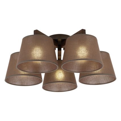 Brilagi - Lampadario da soffitto LATTE 5xE27/15W/230V pino/marrone