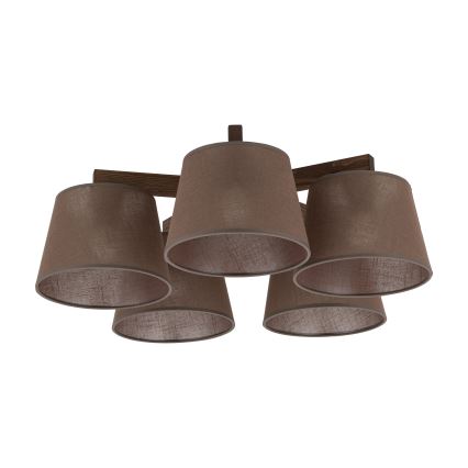 Brilagi - Lampadario da soffitto LATTE 5xE27/15W/230V pino/marrone