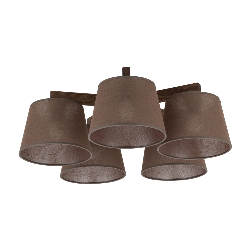 Brilagi - Lampadario da soffitto LATTE 5xE27/15W/230V pino/marrone