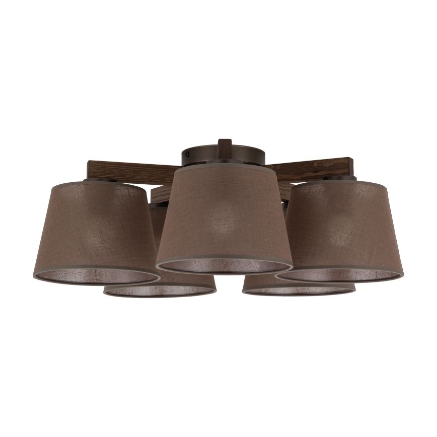 Brilagi - Lampadario da soffitto LATTE 5xE27/15W/230V pino/marrone