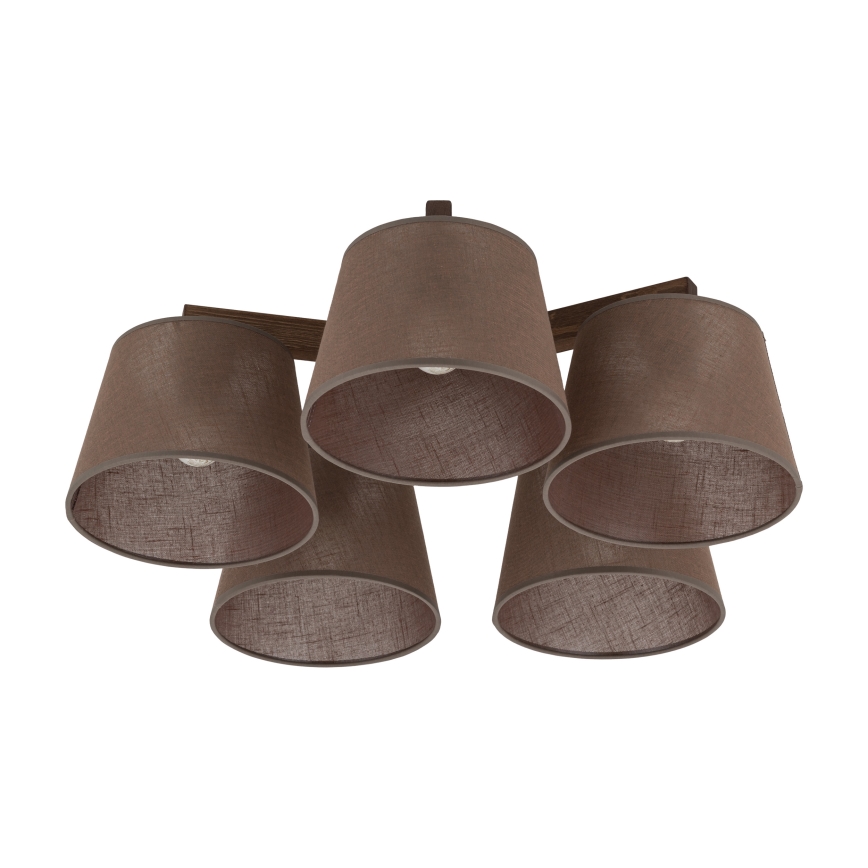 Brilagi - Lampadario da soffitto LATTE 5xE27/60W/230V pino/marrone