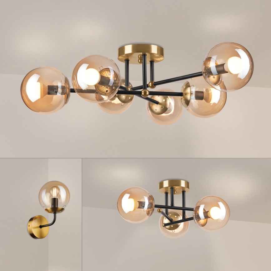 Brilagi - Lampadario da soffitto MALIVA 6xE14/15W/230V dorato