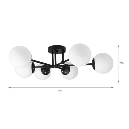 Brilagi - Lampadario da soffitto MALIVA 6xE14/15W/230V nero/bianco