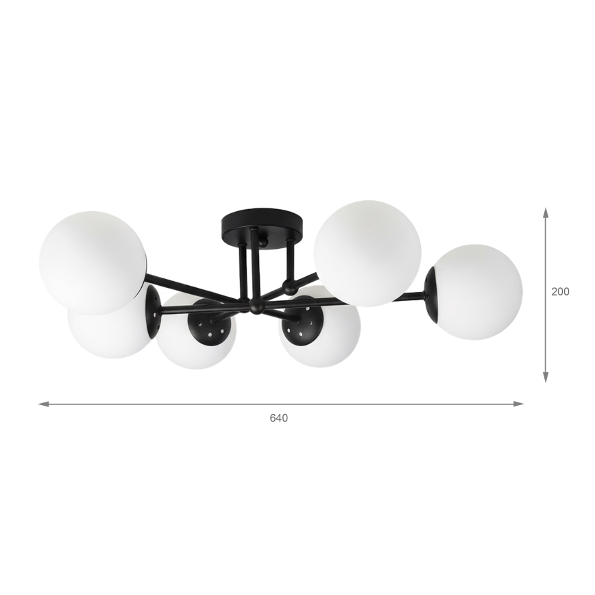 Brilagi - Lampadario da soffitto MALIVA 6xE14/15W/230V nero/bianco