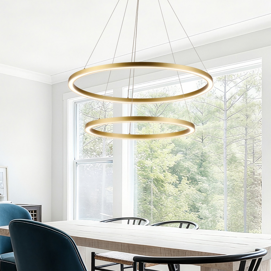 BRILAGI - Lampadario a sospensione dimmerabile PORTOFINO LED/98W/230V 3000-6000K Ø 80 cm oro + telecomando